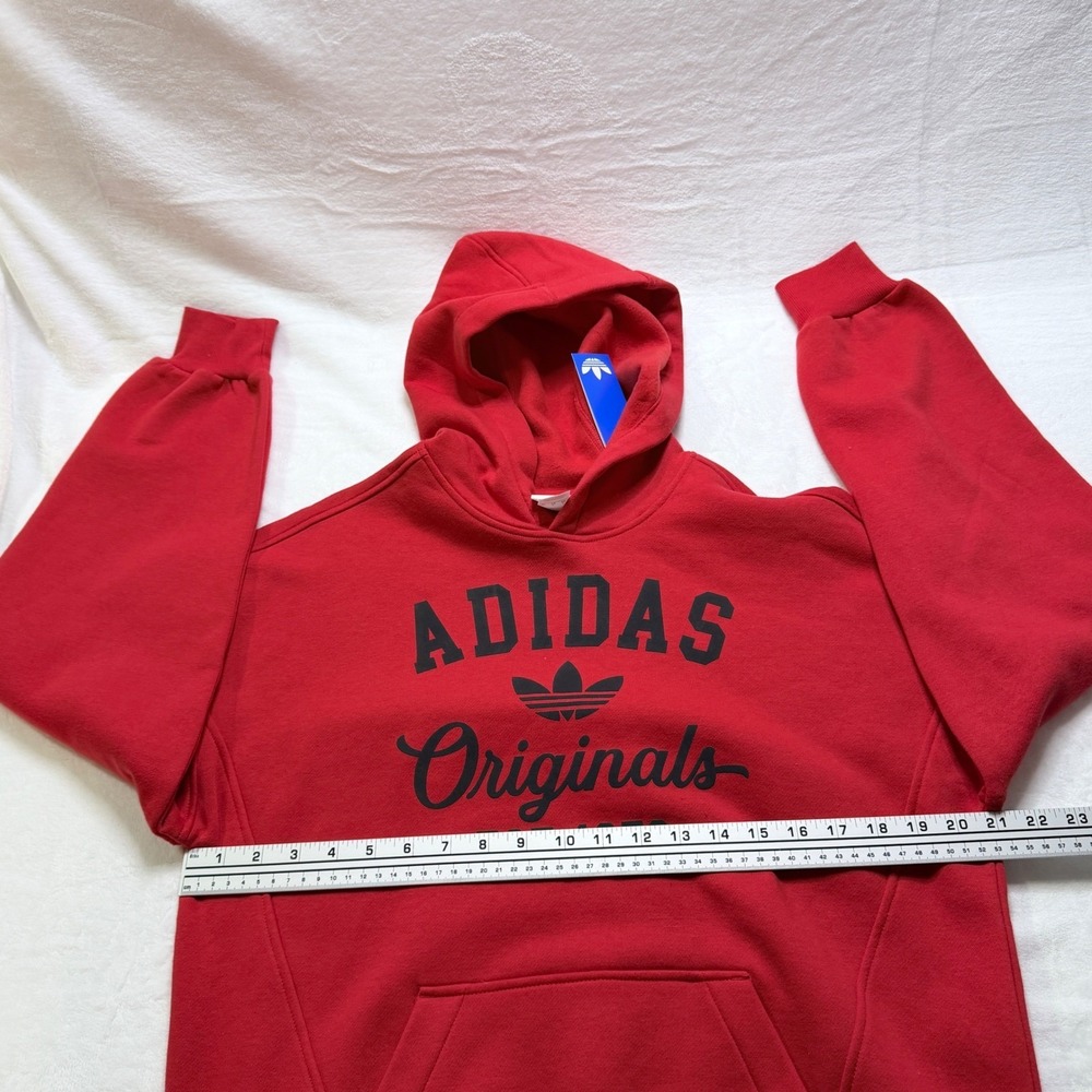 Adidas Originals Varsity Fleece Hoodie Red Graphic Logo KL0678 XL - Picture 5 of 5